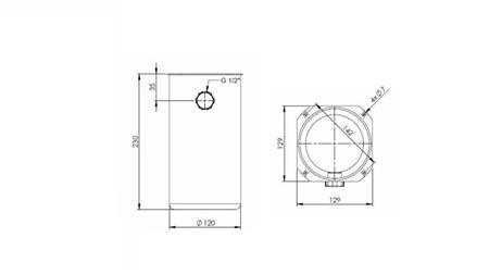 METAL RESERVOIR ROLL PP 2 LITERS-dimensions
