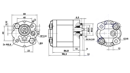 HYDRAULICKÉ ČERPADLO 10C5.8X302 5.8 CC PRAVÉ