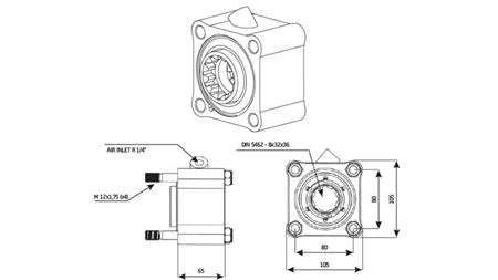 Dimensions HYDRAULIC PUMP DRIVE - ZF1 ALUMINIUM