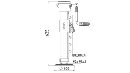 NASTAVITELNÁ ZÁVITOVÁ PODPĚRNÁ NOHA 380mm - 4.000kg