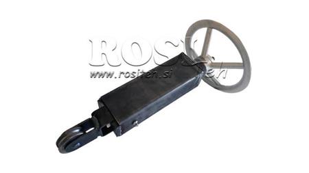TENSIONER FOR CABLE WITH WHEEL FOR TRAILER HAND BRAKE WITH PULLEY