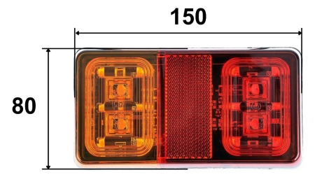 LED RÜCKLAMPE FÜR ANHÄNGER KOBINIERT - 3 FUNKTIONEN 12 V-24 V