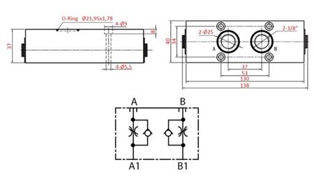 DVOJITÝ OMEZOVAČ PRŮTOKU PRO KULOVÝ VENTIL YEAT-ASSEMBLY (AinB)