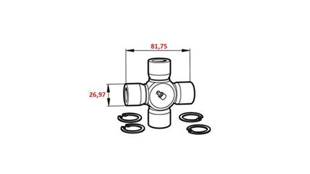 KŘÍŽ F-26,97X81,75 PRO ECO KARDAN 910mm 30-75HP A 890mm 30-75HP
