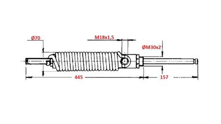 HYDRAULICKÝ CYLINDR S JEDNÍM PŮSOBENÍM PRO OTEVÍRÁNÍ NÁDRŽOVÉHO VÍKA 5''
