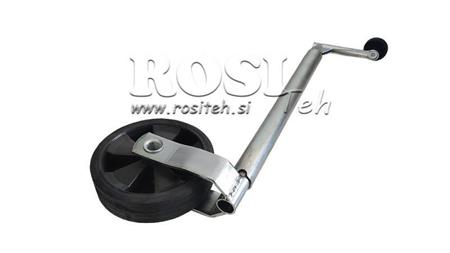 ŠROUBOVÁ PODPĚRA NOHY S KOLEM PRO PŘÍVĚSY 35mm 75 kg