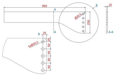UNIVERSAL MOUNTING (900mm) FRONT HYDRAULICS FOR TRACTOR 1500kg