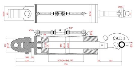 HYDRAULICKÝ VYTLAČOVAČ SPECIAL - 4. TŘÍDA 115/50-250 (90-250HP)(32.4mm)