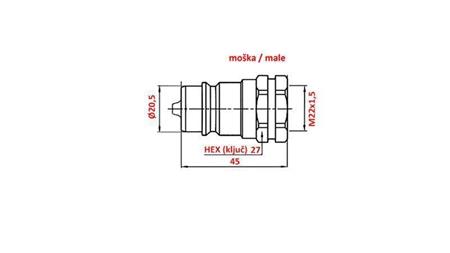SCHNELLKUPPLUNG TRAKTOR MÄNNLICH M22x1.5