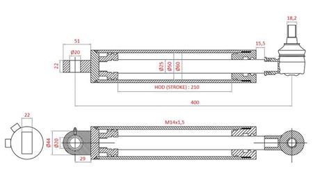 HYDRAULICKÝ ŘÍDÍCÍ CYLINDR FIAT-NEW HOLLAND OEM-5113093, 5113130, 5113131, 5123968, 5125260, 5140