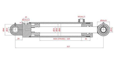 HYDRAULICKÝ ŘÍDÍCÍ CYLINDR FIAT-NEW HOLLAND OEM-4997919, 4998944, 4998945, 5110840, 5125262