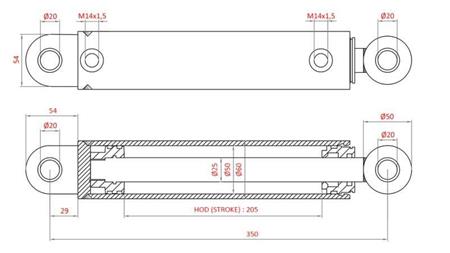 HYDRAULIC STEERING CYLINDER FIAT-NEW HOLLAND OEM-5189895