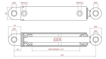 HYDRAULIC STEERING CYLINDER FIAT-NEW HOLLAND OEM-5189892