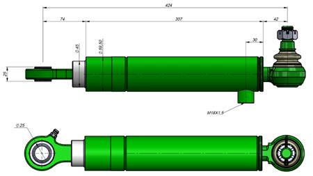 HYDRAULIC STEERING CYLINDER JOHN DEERE