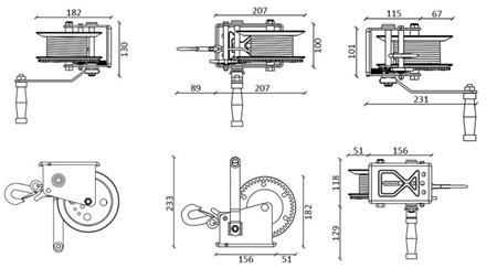 HAND WINCH DWK 25 V - 1133 kg - SYNTHETIC BELT