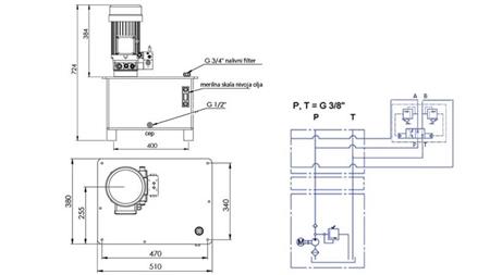 HYDRAULICKÝ AGREGÁT -RHA- 40lit PRO SENA