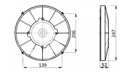 AXIÁLNÍ VENTILÁTOR 225mm TLAČNÝ 12V