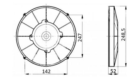 AXIÁLNÍ VENTILÁTOR 255mm TLAČENÍ 24V