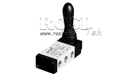 PNEUMATICKÝ RUKOJMOVÝ VENTIL 5/3 1/4 PRT-0853-ARV NÁVRAT S PRUŽINOU