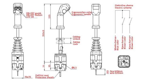 JOYSTICK INDEMAR PRO VYŤAHOVACÍ PŘÍSTROJ - 2x TLAČÍTKO