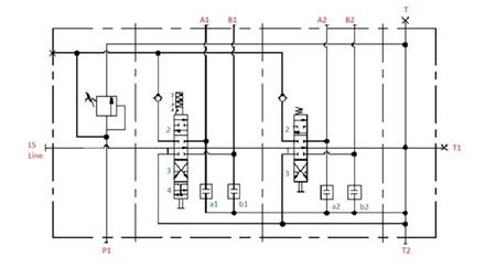 HYDRAULICKÝ OVLÁDACÍ VENTIL 2xP90 L/min ZATÍŽENÍ SENZOR