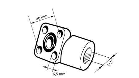 PIPE CONNECTION 1/2 - STRAIGHT FLANGE BOSCH fi 40