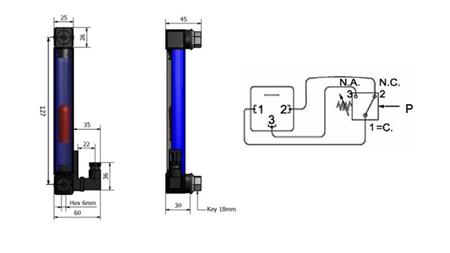 LARGE TEMPERATURE SCALE M12 - 127mm WITH SWITCH