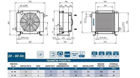 OLEJOVÝ CHLADIČ DC 24V HY01604 20-80 LIT