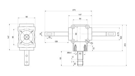 ÚHELNÍ REDUKTOR DVOJITÉ OSY 1: 1.14 (27HP-20kW)