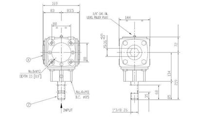 ANGLE GEAR TB-19J 1.46:1 (23HP-16.9kW)