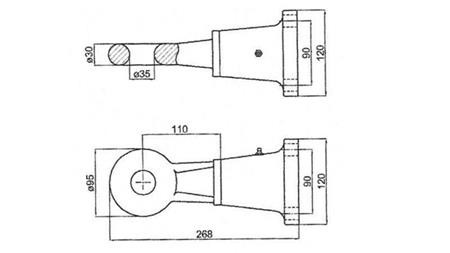 SWIVEL TOWING HOOK fi35 6 TON E3 IN HOUSING 6000/1500KG