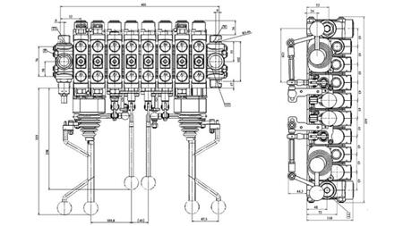 HYDRAULICKÝ VENTIL HIAB 8xPC70 2X EURO JOYSTICK 3 POS