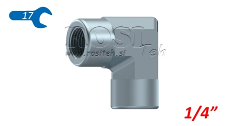 HYDRAULICKÝ L OTOČNÍK 90° KRÁTKÝ ŽENSKÉ-ŽENSKÉ 1/4