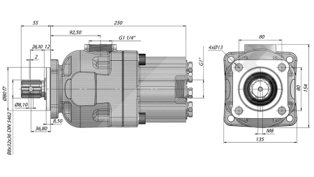 HYDRAULICKÉ PISTONOVÉ ČERPADLO -80CC - 270 BAR