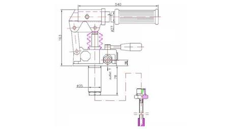 HAND PUMP 45CC -DD- DOUBLE DIRECTION - dimensions