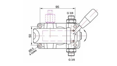 HAND PUMP 45CC -DD- DOUBLE DIRECTION - dimensions