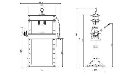 DÍLNA HYDRAULICKÝ LIS NA LOŽISKA 50T - dvourychlostní