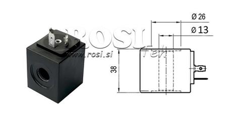 ELEKTROMAGNETICKÁ CÍVKA 24V DC - fi 13mm-38mm IP65