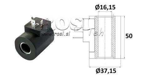 ELECTROMAGNETIC COIL 230VAC - SAE10 - fi 16.15mm-50mm 26W
