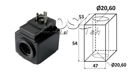 ELECTROMAGNETIC COIL 48VAC - DS3 - fi 20.6mm-54mm 204W