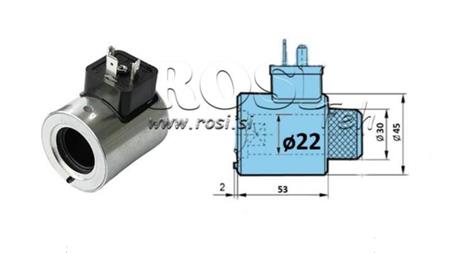ELEKTROMAGNETICKÁ CÍVKA 24V DC PRO CETOP VENTIL - fi 30mm-53mm 29W