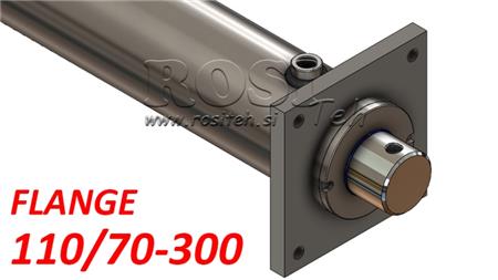 HYDRAULICKÝ CYLINDR S UPEVNĚCÍM PLOŠKEM 110/70-300