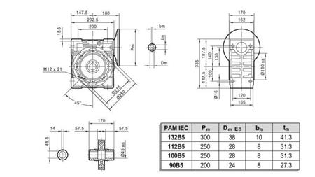 PMRV-130 REDUKTOR PRO ELEKTRICKÝ MOTOR MS100 (4kW) POMĚR 40:1