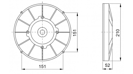 AXIAL LÜFTER - VENTILATOR 190 mm - ZULEITEND 12V