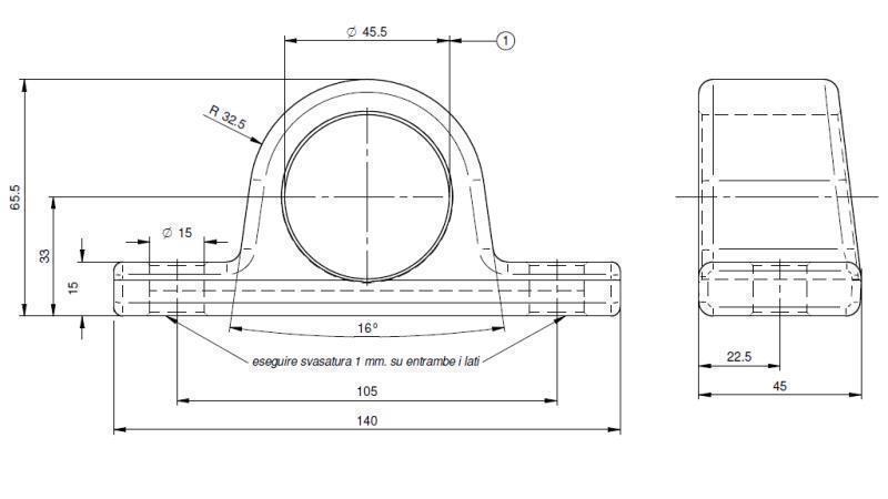 DRŽÁK PRO TELESCOPICKÝ CYLINDR FI45