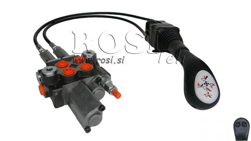 JOYSTICK 2x TLAČÍTKO S KLADKOU 2 m A HYDRAULICKÝM VENTILEM 2xP40 l. FLOATING