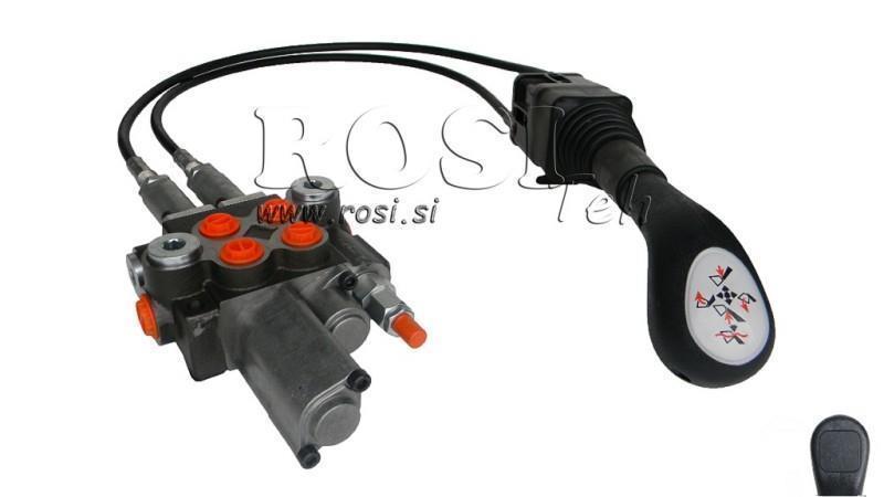 JOYSTICK BEZ TLAČÍTKA S KLADKOU 1 m A HYDRAULICKÝM VENTILEM 2xP40 l. FLOATING