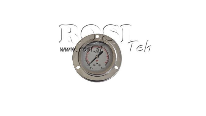 MANOMETR DN63 ZADNÍ 0 - 20 BAR - 1/4