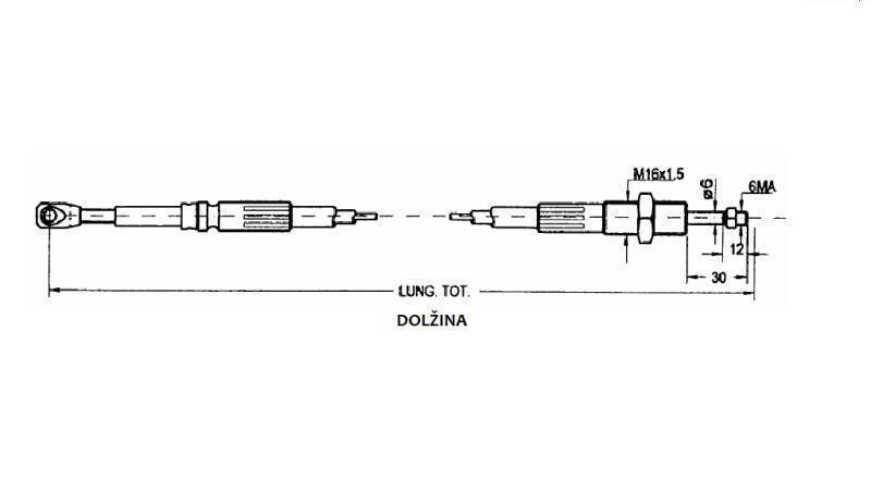 PLETENEC L=1500 - vidlicové-rozměry